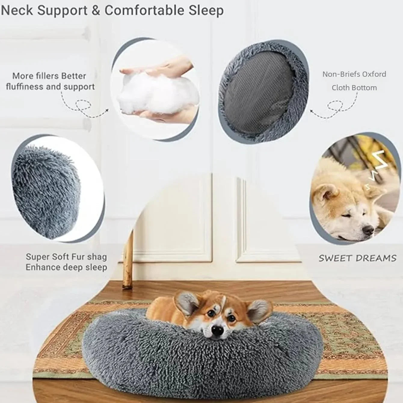 CozyRound Plush Pet Bed All-Size